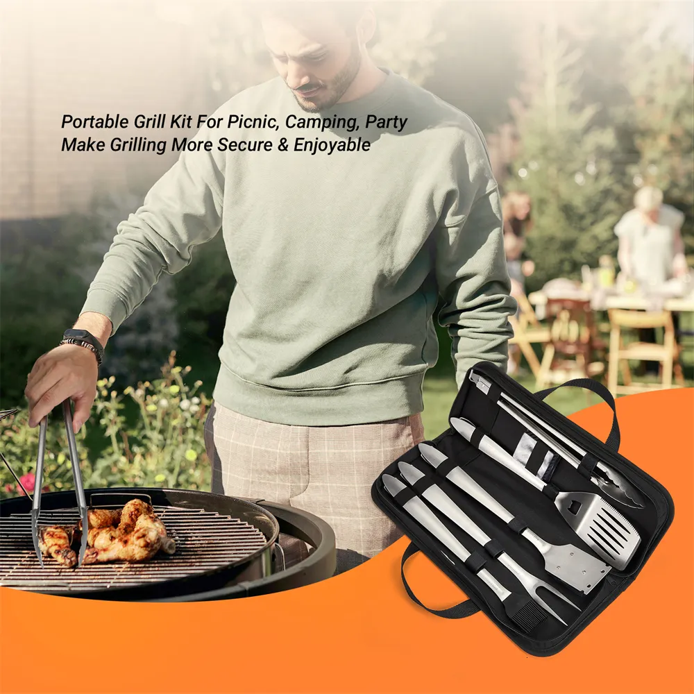 Edelstahl BBQ Tool Set – 2 Spatel, 2 Flaschen, 1 Schaber Für Blackstone & Outdoor-Grills