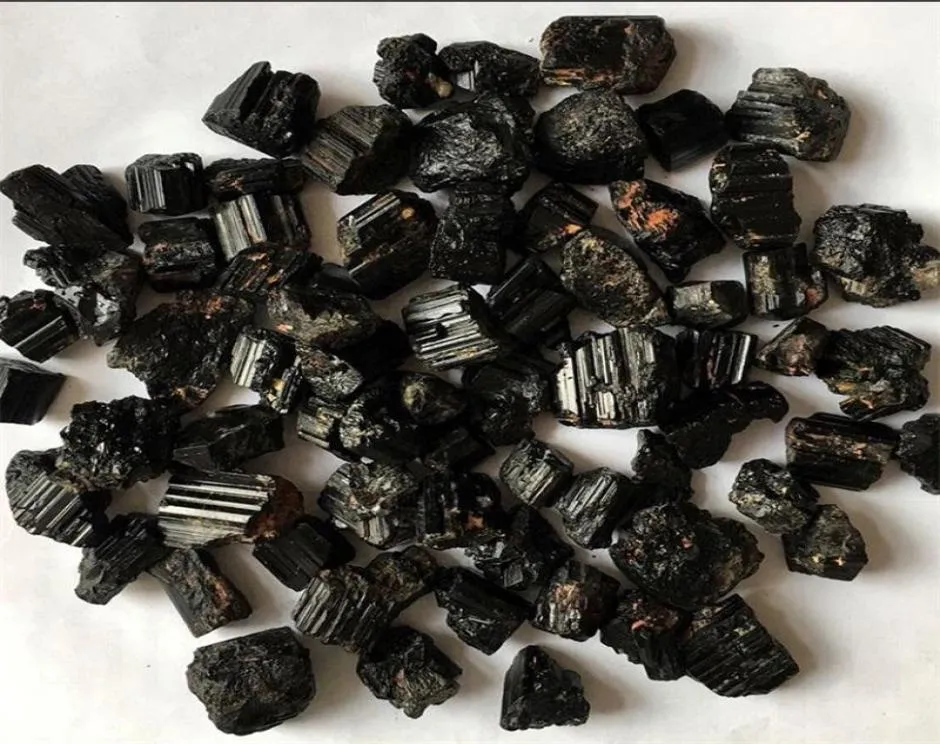 Todo 100g natural turmalina preta mineral áspero cristal de quartzo cascalho pedra caída cura reiki para desmagnetização 1333 t26406825