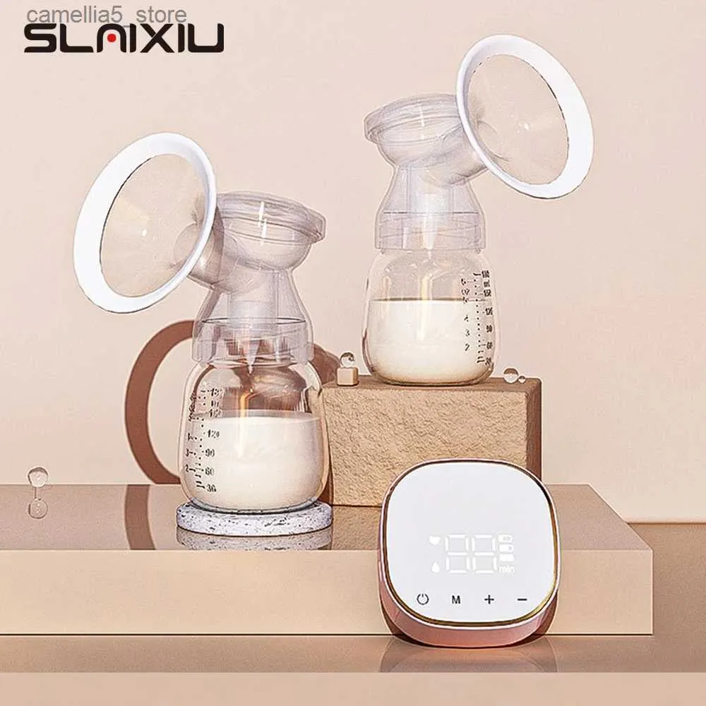 Breastpumps Double Electric Breast Pump Rechargeable Nursing Breast Pumps with LED Display Portable Anti-Backflow Milk Pump BPA Free Q231120