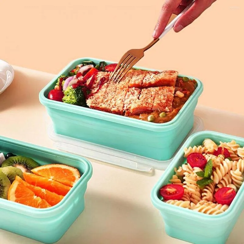 Zestawy naczyń obiadowych 3PCS/SET Przydatne pojemniki kwadratowe lunch o wysokiej pojemności codzienne użycie piknikowych bento lodówki