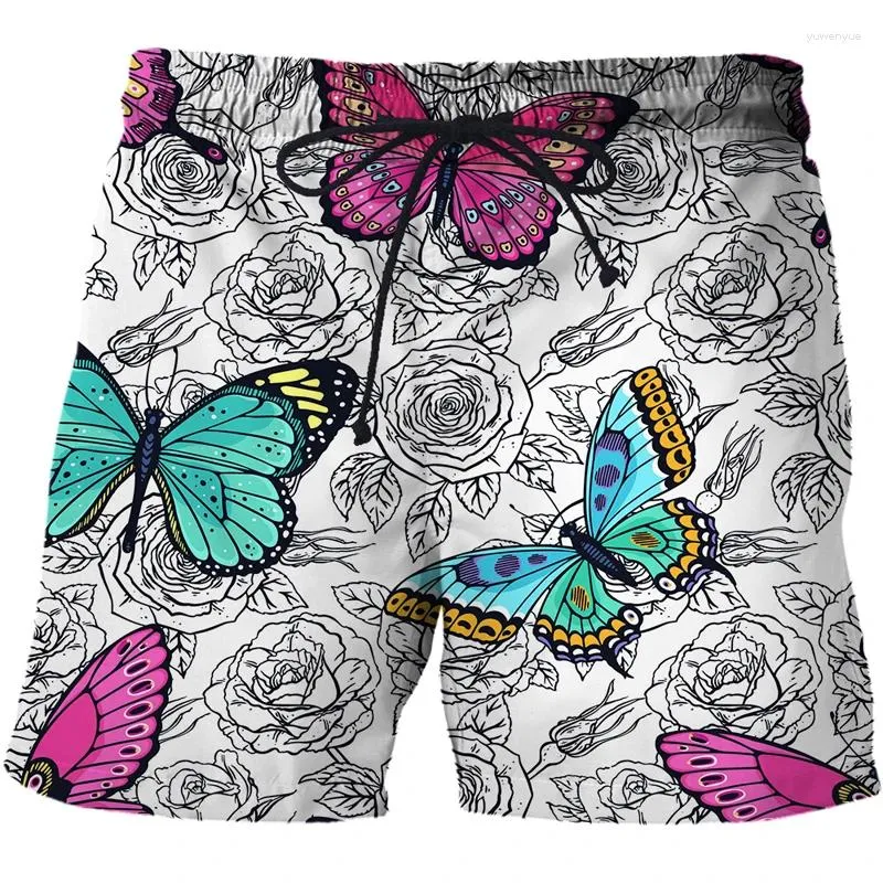 Shorts pour hommes Cartoon Animal Hommes 3D Imprimer Board Butterfly Mens Natation Mode Casual Alternative Hip Hop Street Pantalon de survêtement