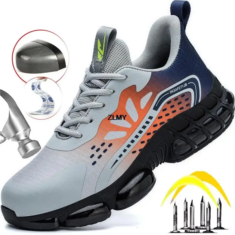 Buty stalowe trampki robocze Buta Bezpieczeństwo 2023 Lato Air Cushion Men S. Anti Stab Anti Smash Men 231120