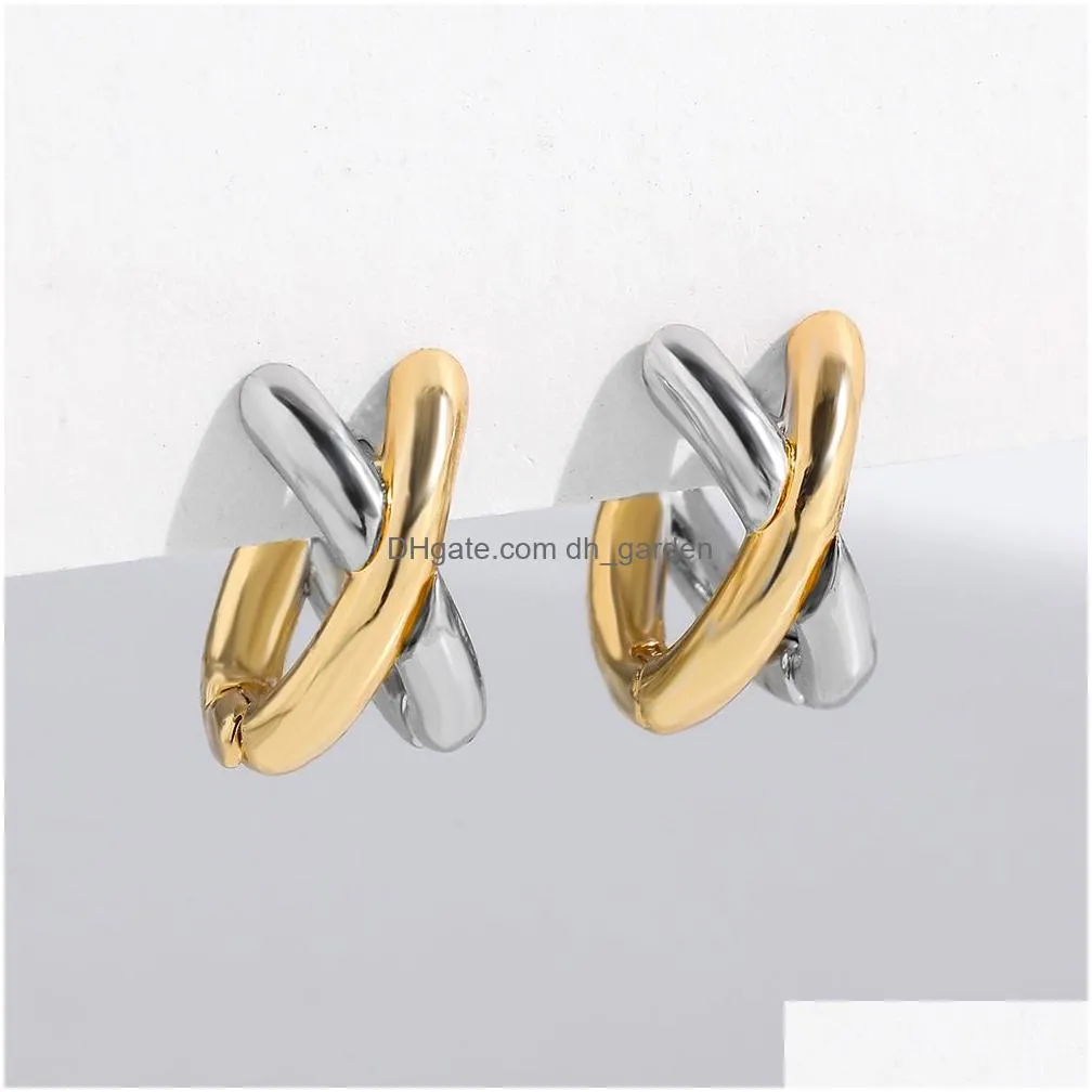 Hoop Huggie Punk Mengen Metalen Kriskras Oorbellen Voor Vrouwen Geometrische Kleine Oor Bot Aros Hie Hoops Sieraden Drop Delivery Dhgarden Otefy