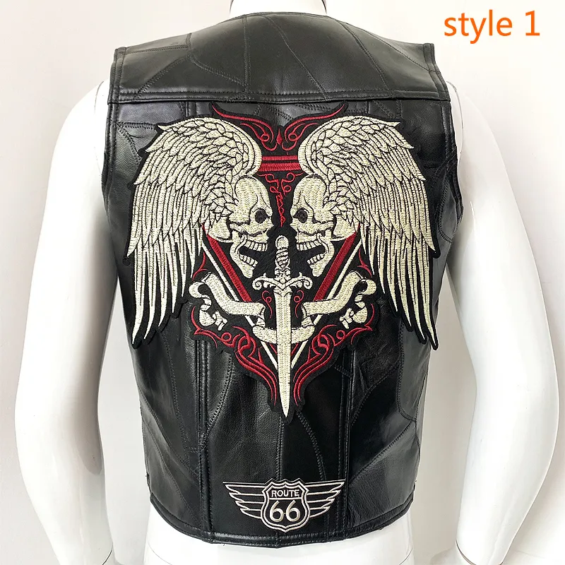 Men's Vests 2023 Motorcycle Leather Vest Fashion Embroidery Sleeveless Jacket Four Seasons Biker Locomotive Punk for Veste West 230420