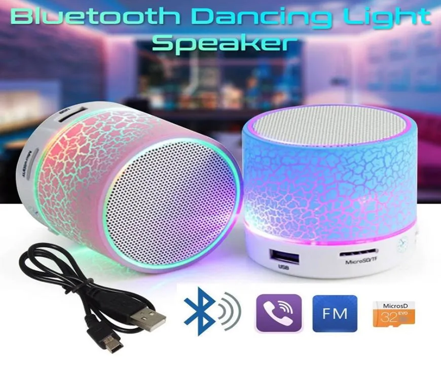 Bluetooth -högtalare A9 Stereo Mini -högtalare Portable Blue Tooth Subwoofer Music USB Player Laptop Crack Colorful7622544