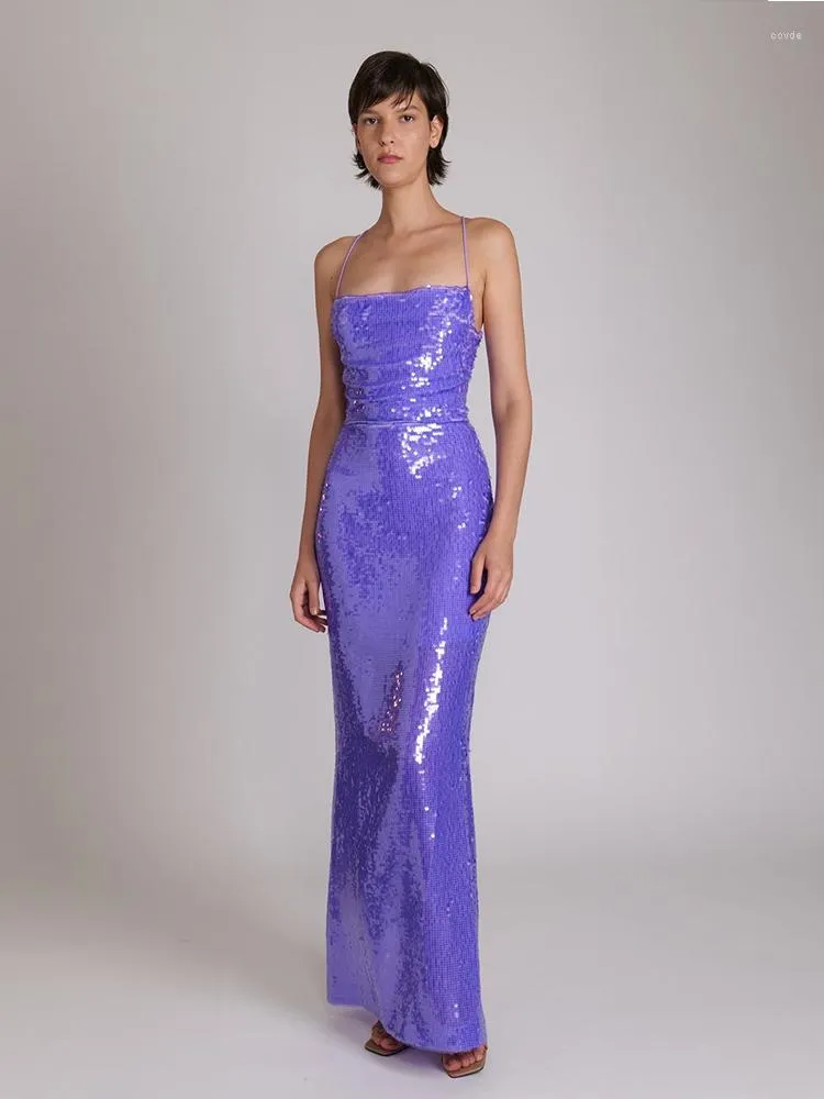 Elegant Sequin Backless Dress - Sleeveless, Lace-Up Long Evening Gown -  Shop Now! from Dhgate Basic & Casual Dresses - price 65.92