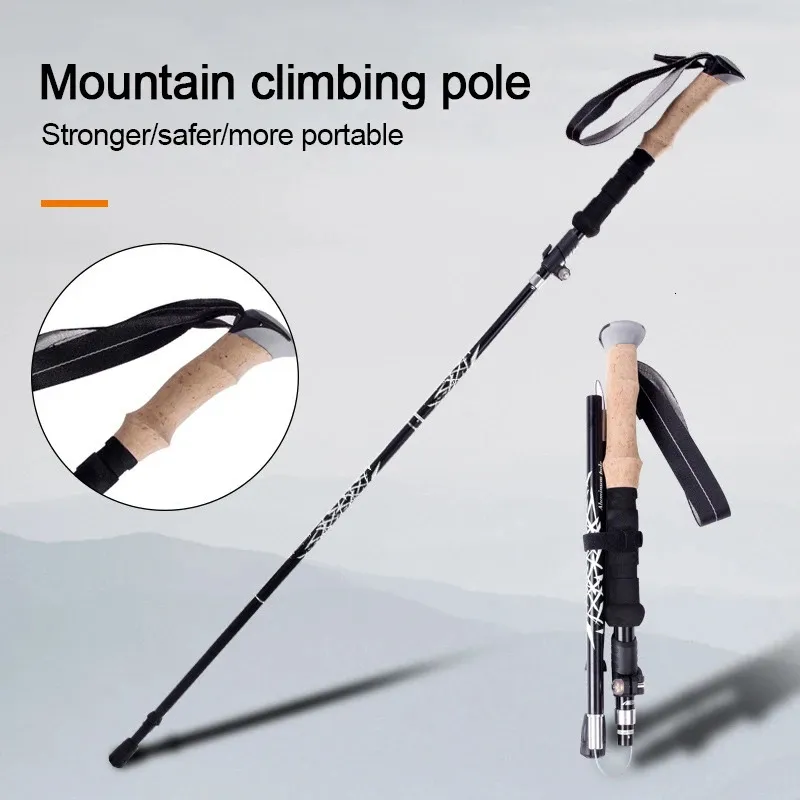 SKI SHI BULES Aluminium Trekking Scouls 5-sekcja na zewnątrz biegunki trekkingowe kemping przenośne piesze piesze sztyfierka dla nordyckich starszych 231120