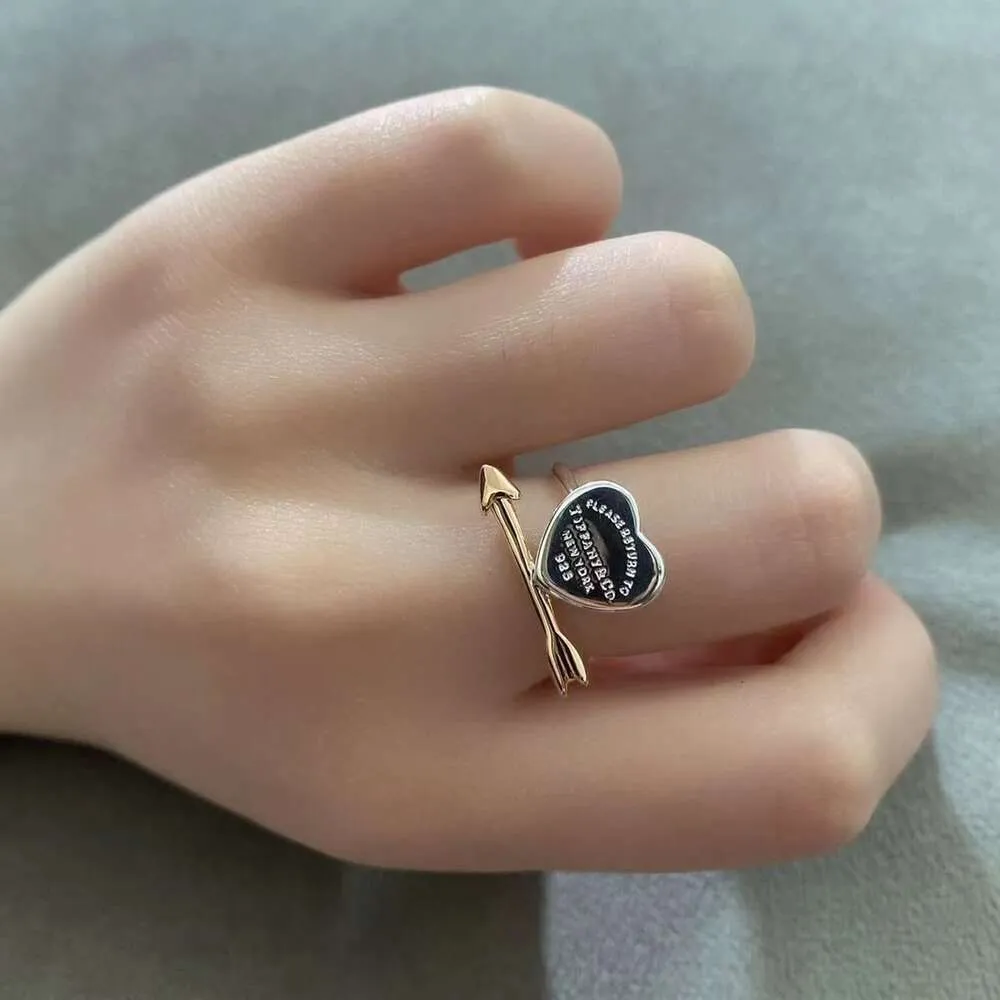 Bandringe lieben Schmuck T Körper Silber Ring Mode vielseitig Casual Arrow Heart Piercing Womens8Phi