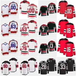 Hot Reverse Retro Hockey''''86 Jack Hughes Jersey 13 Nico Hischier 76 PK Subban 7 Dougie Hamilton 18 Dawson Mercer 28 Damon Severson 63 J