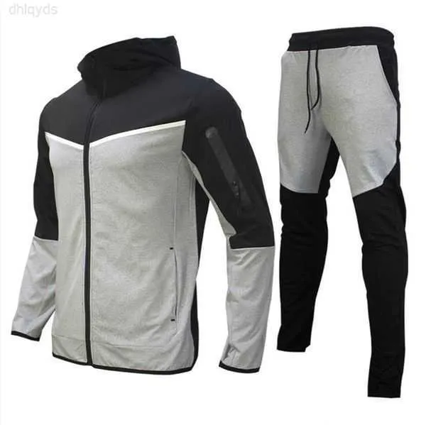 Tech Mens Sweatsuit Tracksuits Fleece Brand Hoodie Cotton Stretch Training Wear Good Quality Coat Sweatpants Sport Set Clothing 221118 58DPX