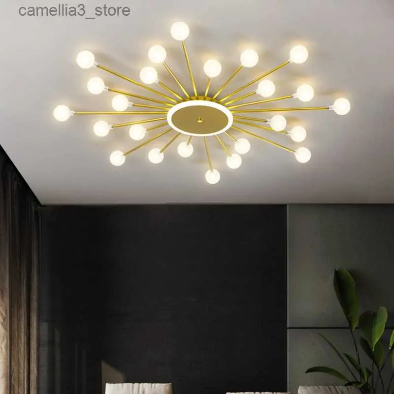 천장 조명 현대 유리 천장 샹들리에 거실 침실 부엌을위한 조명 샹들리에 LED 라이트 라이트 램프 비품 조명 Q231120