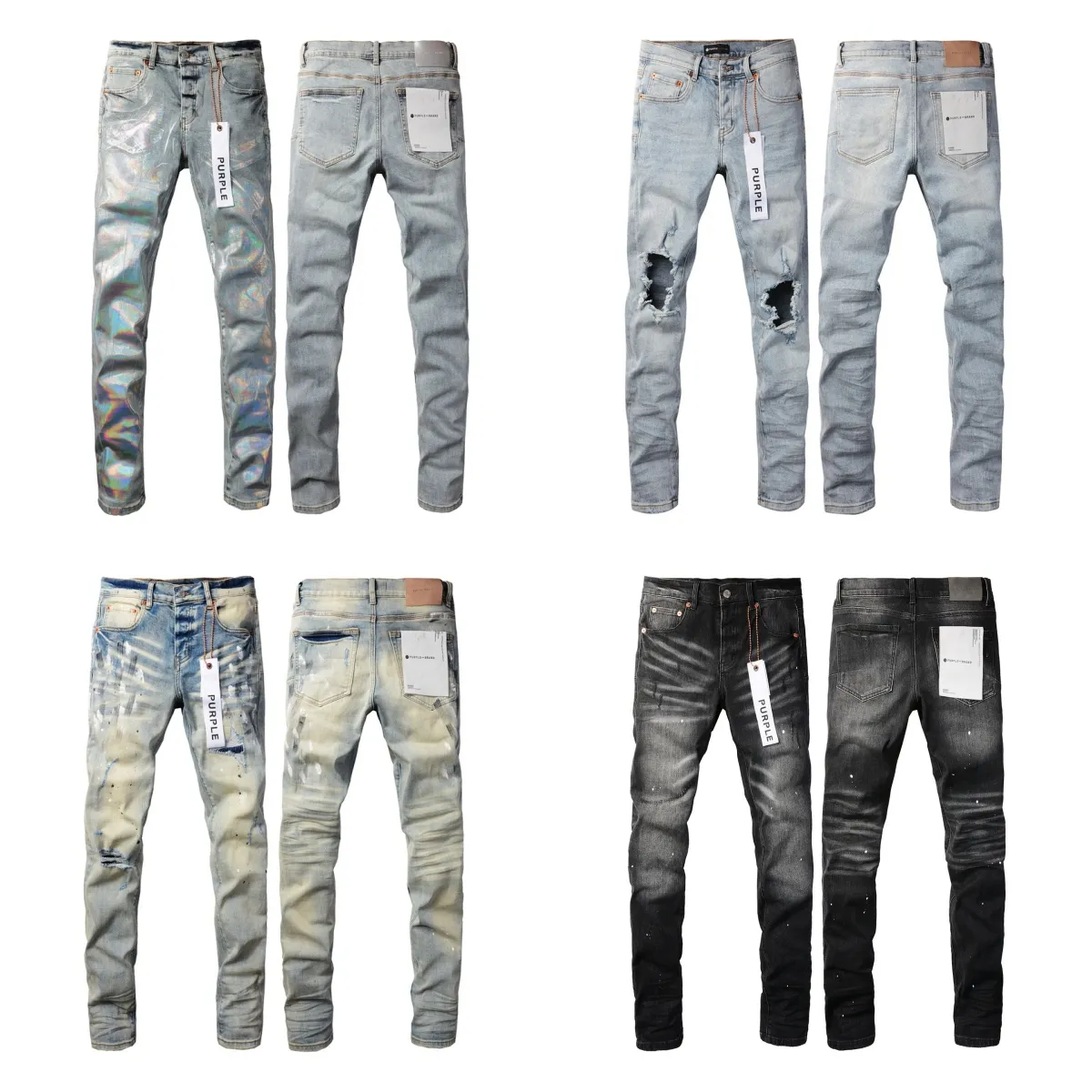 Purple Jeans Mens Designer Jeans High-quality Jeans Fashion Jeans for Mens High-end Distressed Ripped Bikers Womens Denim Pants Cargo for Men Black Jeans