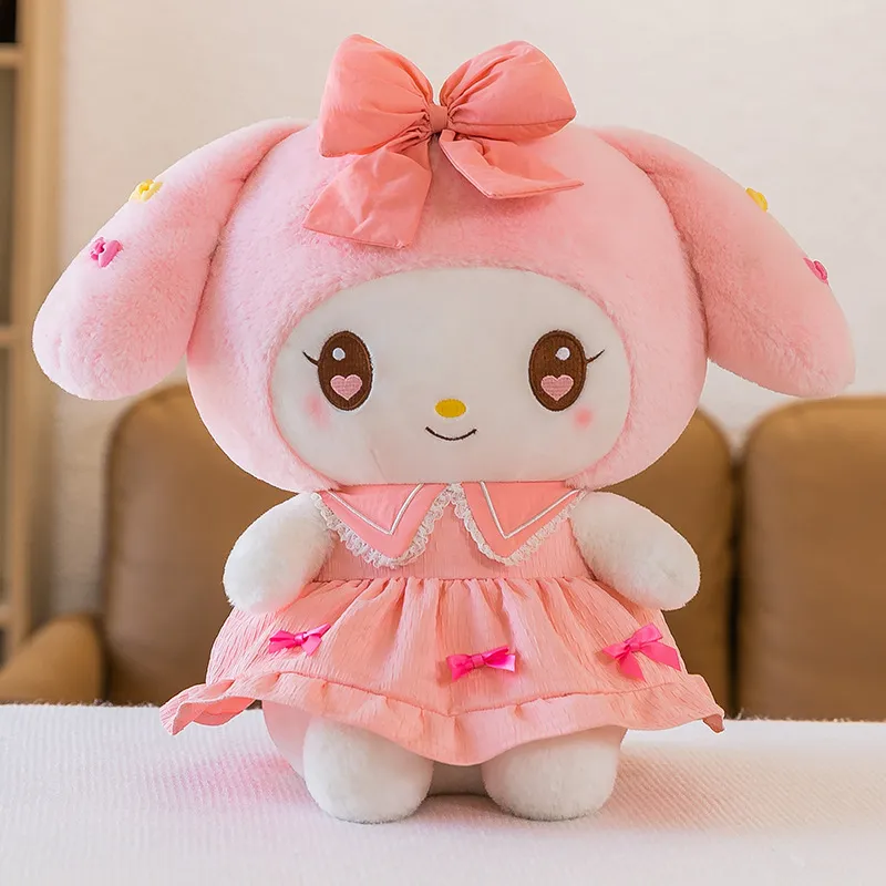 Wholesale cute pink dresses Melody plush toys Children's games Playmates Holiday gifts room decor