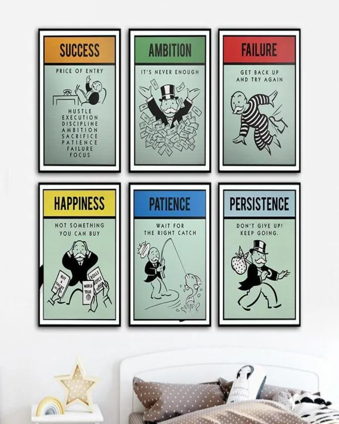 Alec Monopolies Inspiration Success Ambition Patience Canvas Poster Wall Art for Living Room Home Decor no Frame6772670