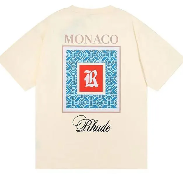 T-shirt da uomo 23ss Alta qualità Rhude Tees Donna Designer Puro cotone depts T-shirt in cotone Top Luxurys Abbigliamento Street Shorts Manica A5