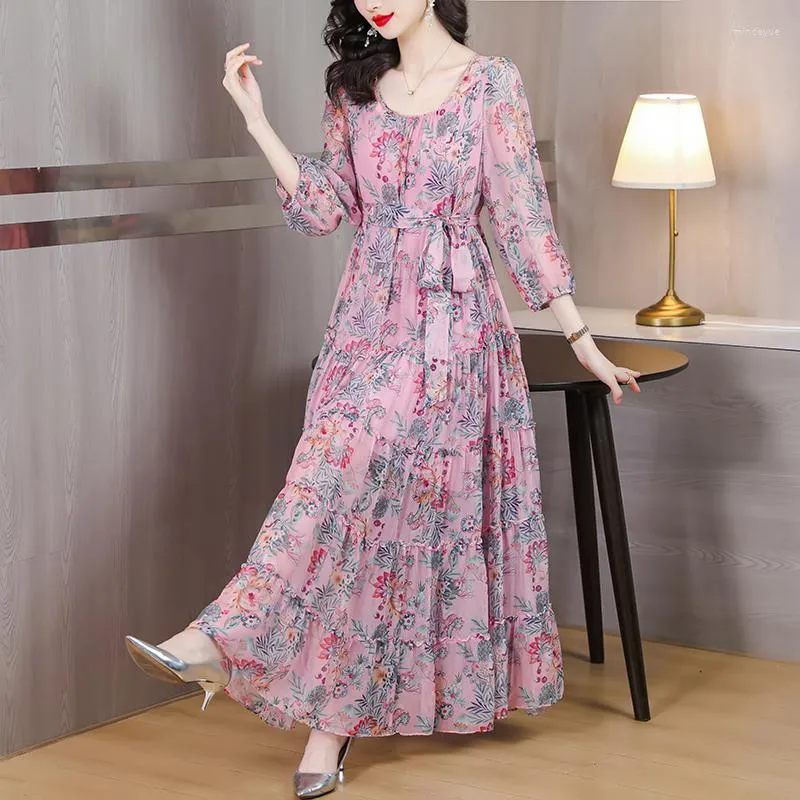 sachin and babi light blue dress 2023 Summer Beach Formal Dress for Women Plus Size Chiffon Casual Printed  Floral Dresses Women Casual - Women Dress and Casual Dress price main image 1