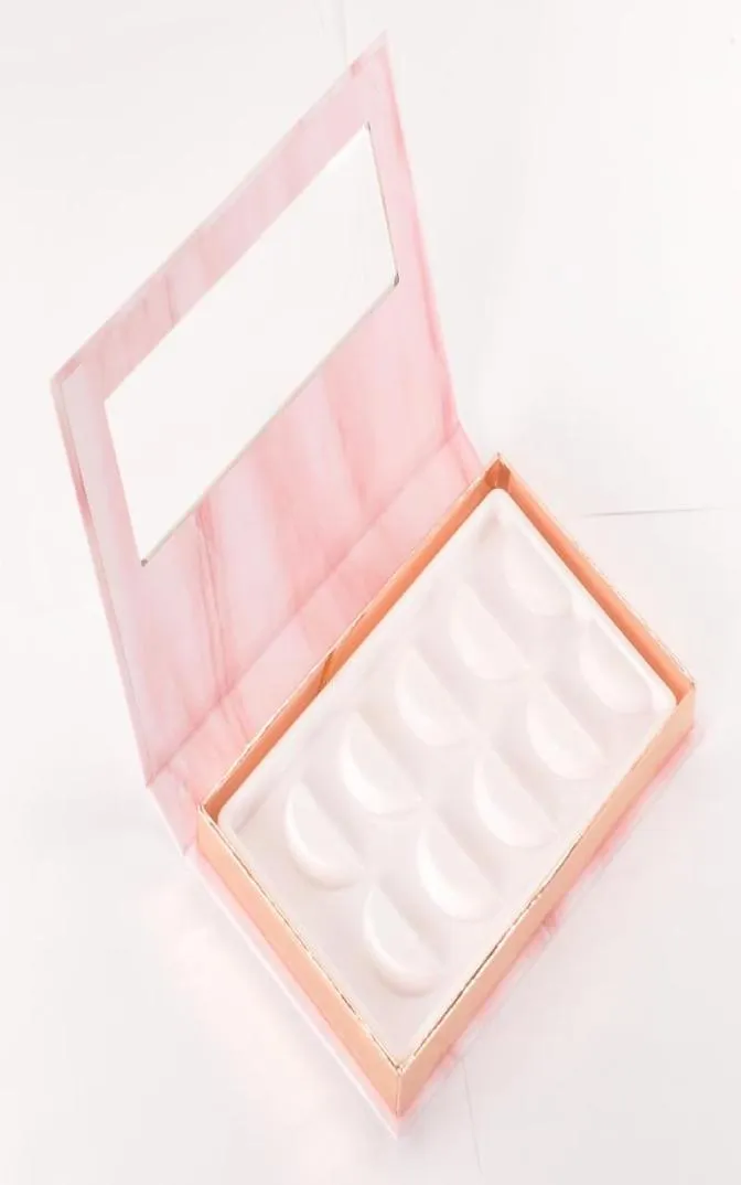 Falska ögonfransar 10pack hela 5pairs Lash Boxar Packaging Eyelash Book Package Mink Marble Storage Box Case Makeup Business VE9489996