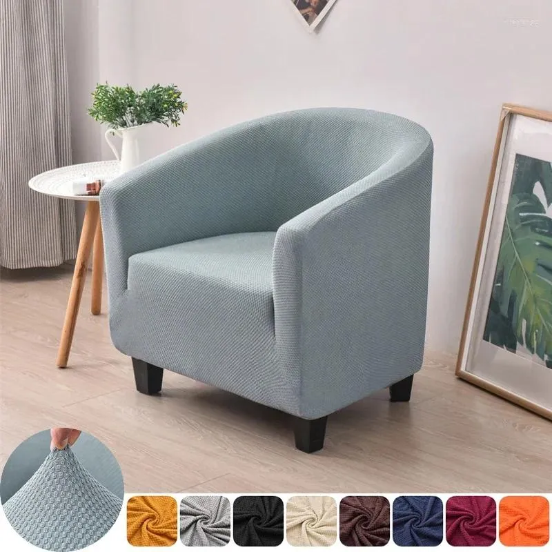 Stol täcker Elastic Jacquard Tub Cover Solid Color Club Stolar Slipcover All-Inclusive Dustproare Sofa Furniture Protector