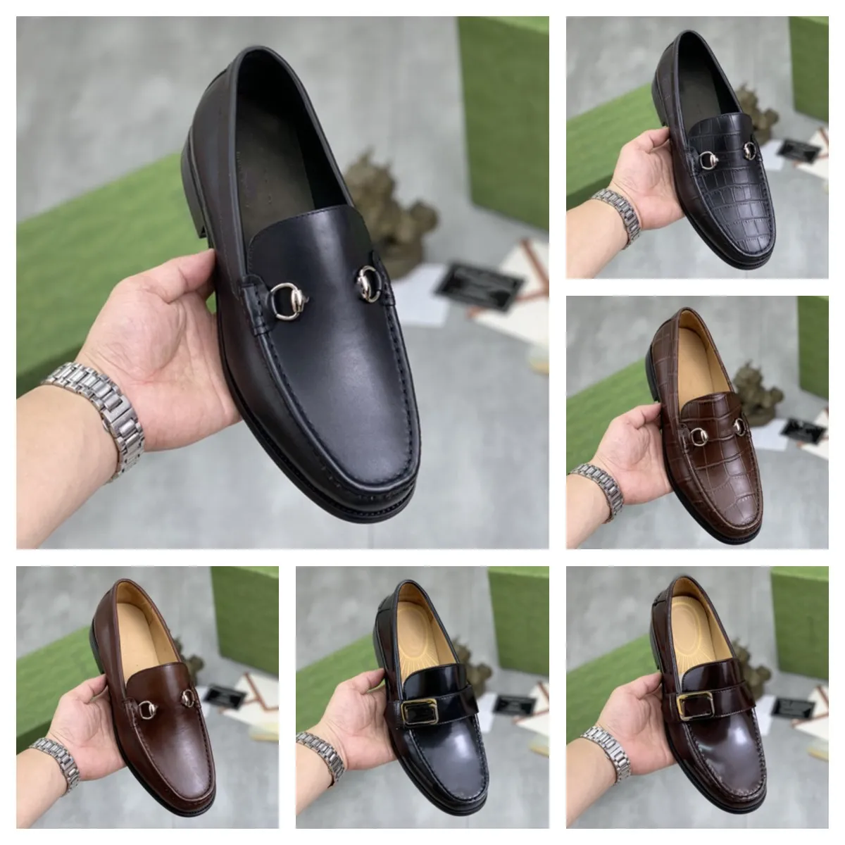 6 Pairs Men s Leather Dress Shoes for Summer Office Business Pointed Toe Slip on Loafers