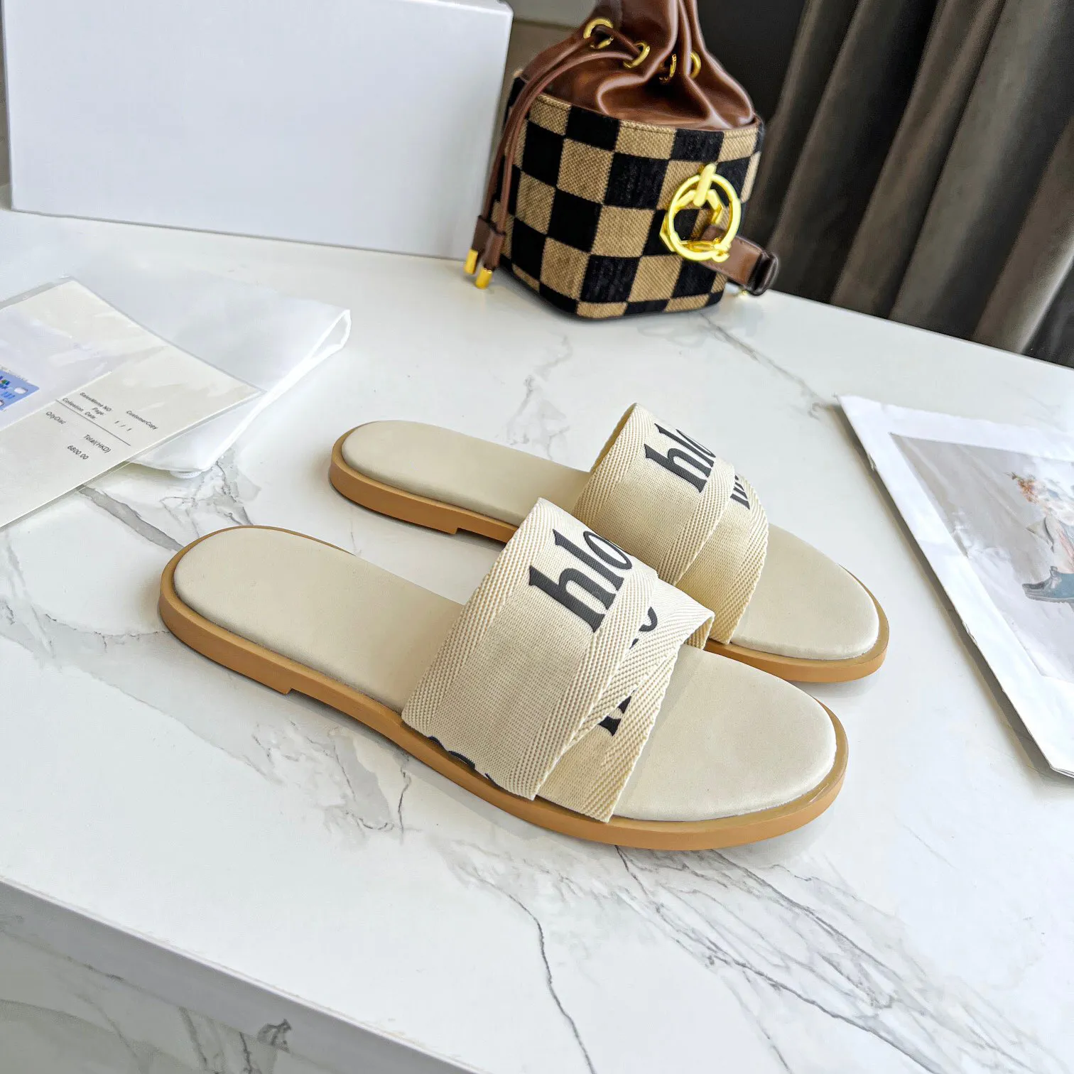 Designer Slipper Luxury Slides Brand Sandals Woman Slide Men Slippers Flat Bottom Flip Flop Design Sneakers Leather Sandal by 1978 W269 06