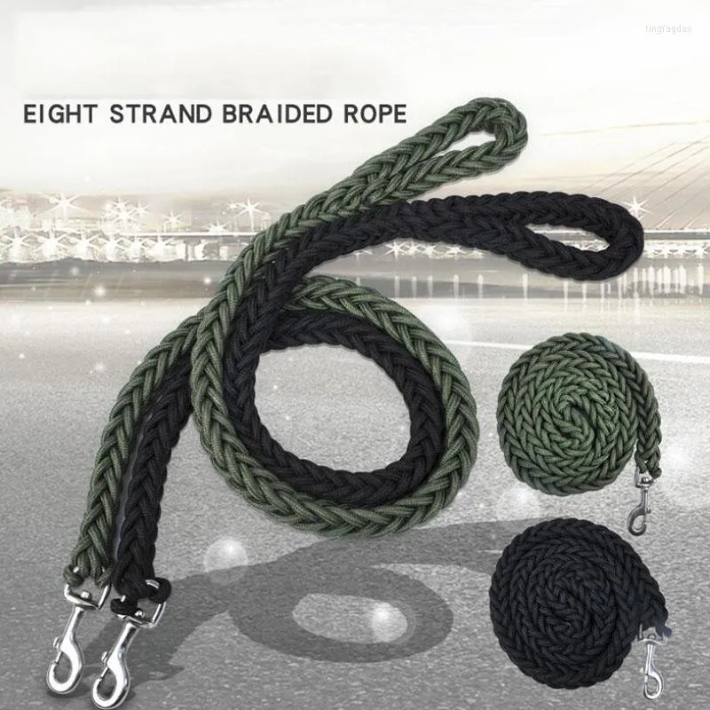 Dog Collars Super Strong Coarse Nylon Leash Army Green Canvas Double Row Adjustable Collar For Medium Large Dogs