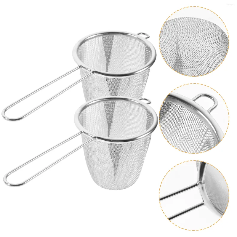 Wine Glasses 2 Pcs Tea Strainer Loose Steeper Infuser Stainless Steel Filters Creative Cup Accessories Durable