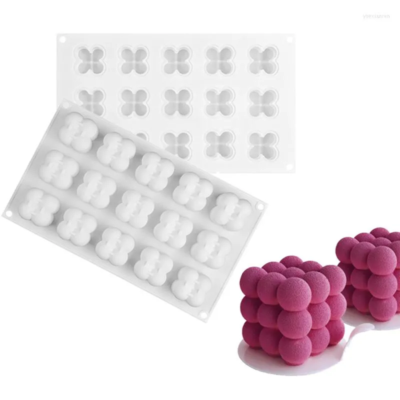 Bakning Mögel Magic Cube Shaped Silicon Cake Mold Silicone Chocolate Mold dessert Mousse Pan Kitchen Bakeware Tool