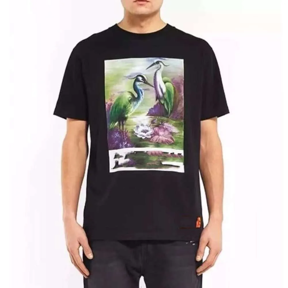 T-shirt maschile best seller 2023 Summer Heron Schermo casual maschile in stile maschile da donna stampato alfabeto maniche corta Presston maniche di lusso hip hop coagulo 568