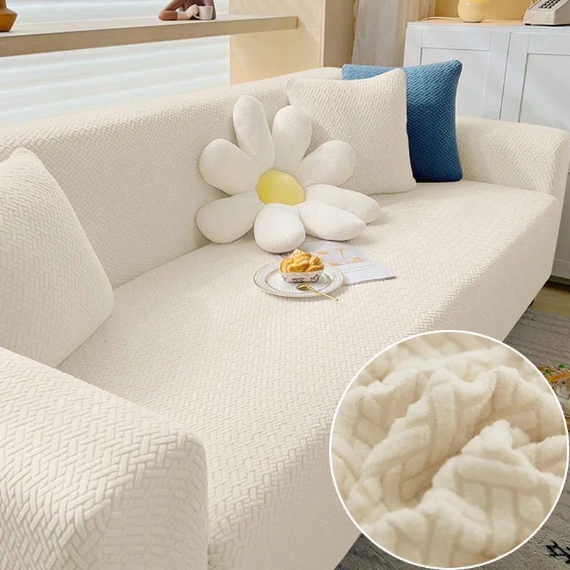 Chair Covers Sofa for Living Room Elastic Thick Jacquard Slipcover L shaped Corner 1 2 3 4 Seater 230419