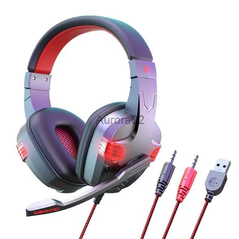 Cell Phone Earphones Gaming Headset With Microphone LED Light Game Headphones For Xbox PS4 PS5 Computer Noise-cancelling 7.1 Stereo Surround Sound YQ231120