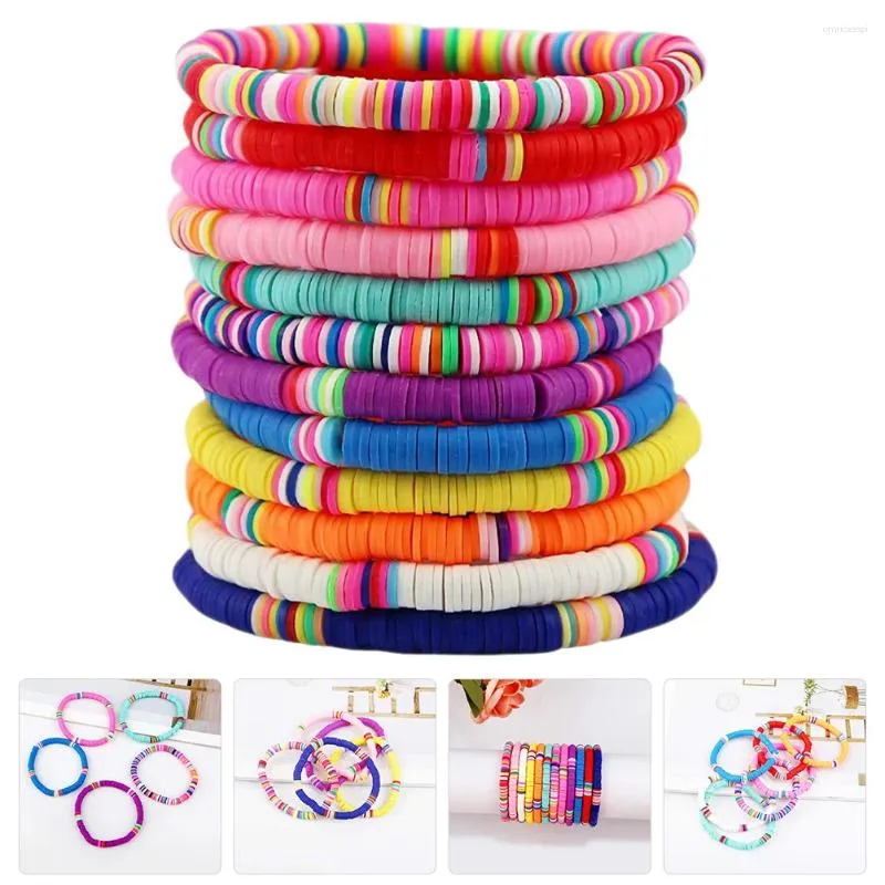 Charm Armband 12 PCS Fashion Clay Armband Miss Stretchy Summer Beach Jewelry Polymer Elastic