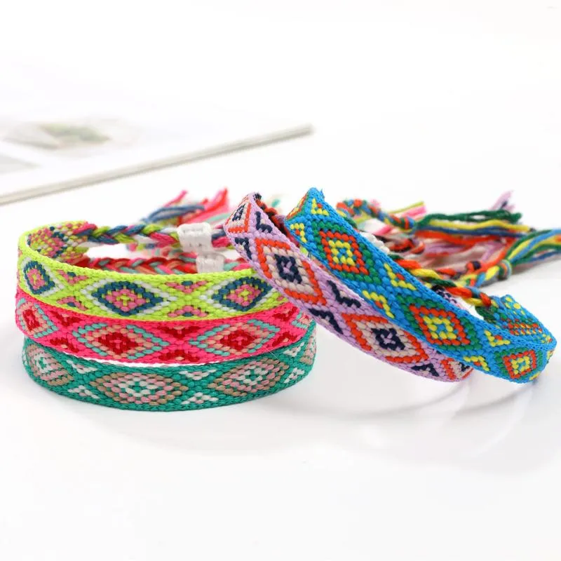 Charm Bracelets 12Pcs Women Girl Braided Fashionable Bohemian For Handmade Colorful Adjustable Friendship Jewelry Wholesale