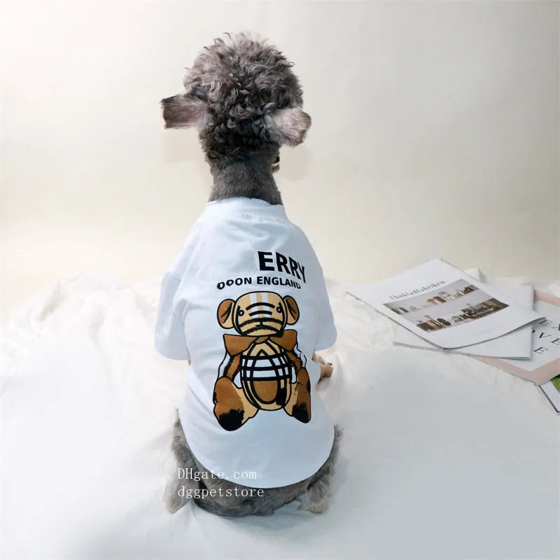 Köpek Gömlekleri Güzel Ayı Tasarımcı Pet Giyim Yaz Köpek Giyim Serin Köpek Gömlekleri Nefes Alabilir Köpek Kıyafet Yumuşak Köpek Sweatshirt Küçük Köpekler Chihuahua Yorkies Bulldog