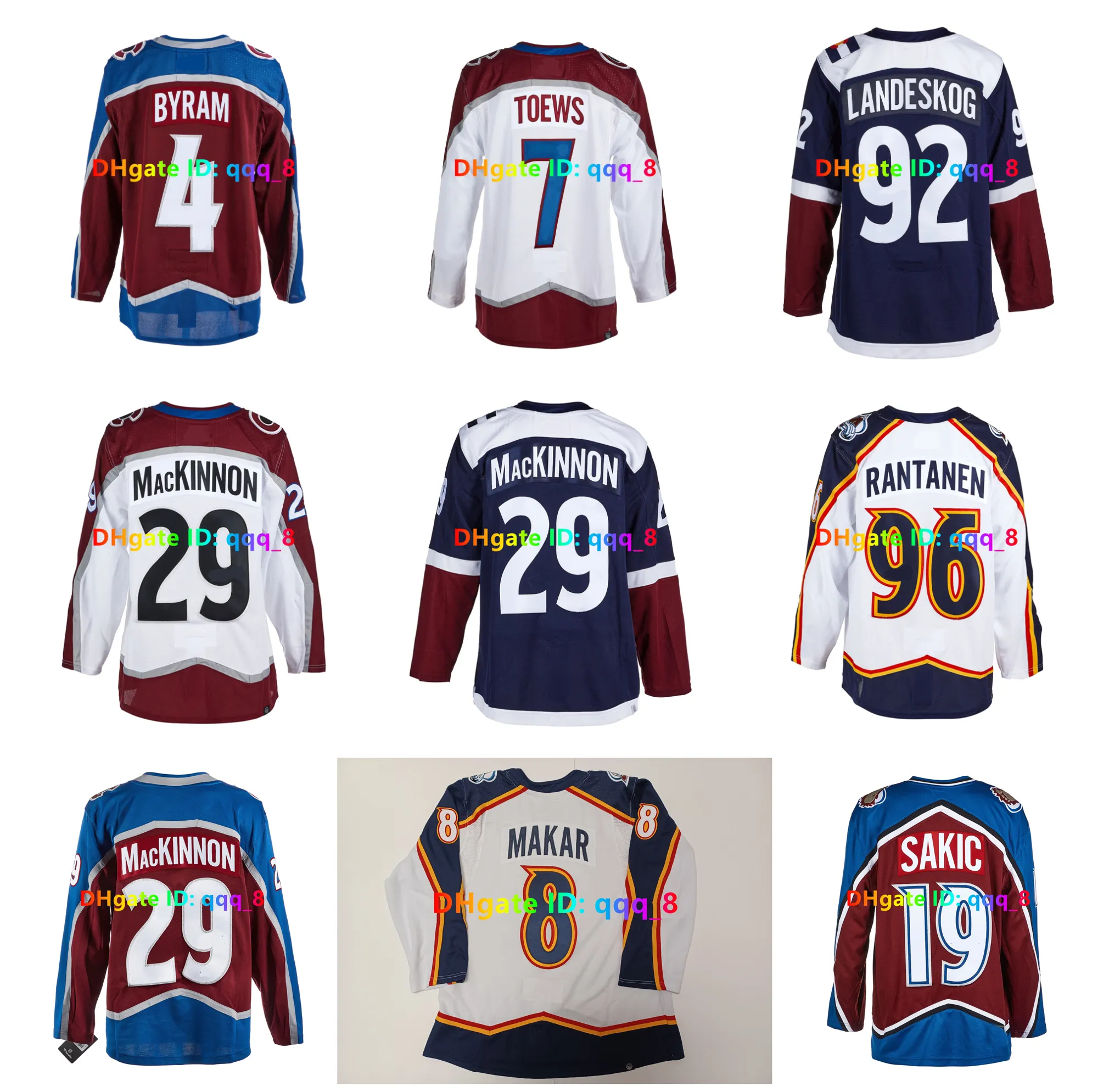 Cale Makar Nathan Mackinnon Reverse Retro Avalanche Hockey Jerseys Miles Wood Mikko Rantanen Alexandar Georgiev Devon Toews Bowen Byram Joe Sakic Colton 사이즈 S-3XL