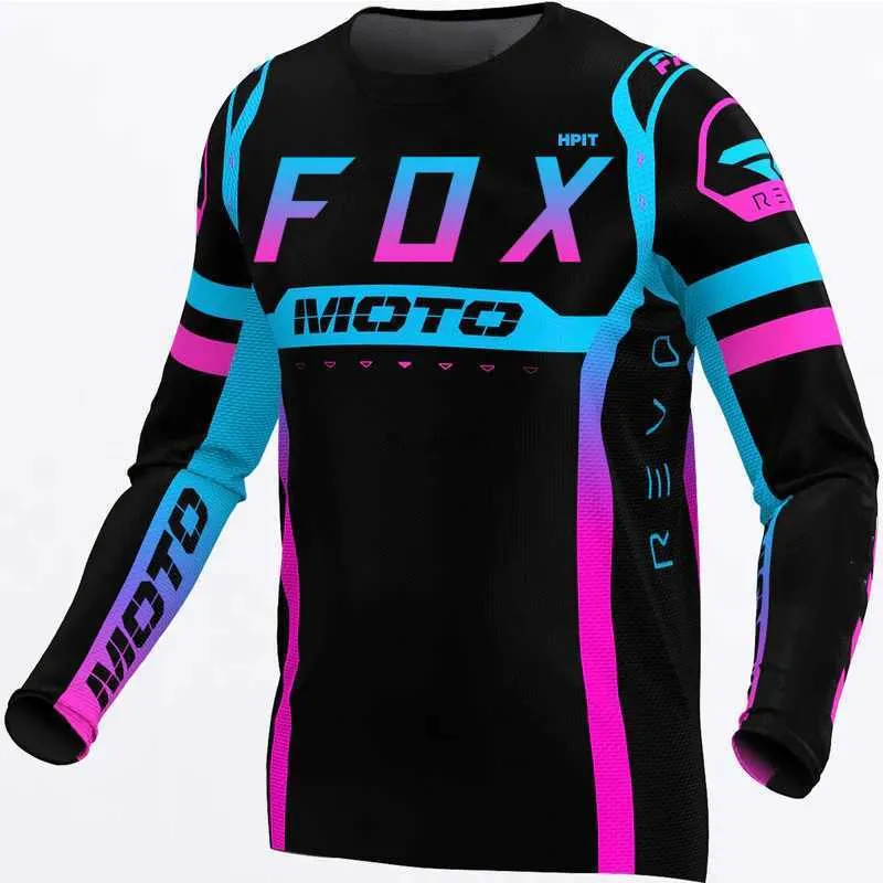 Męska koszulka 23 Nowy styl koszulki zjazdowe Hpit Fox Mountain Bike MTB Offroad DH Motorcycle Jersey Motocross Sportowe Rower