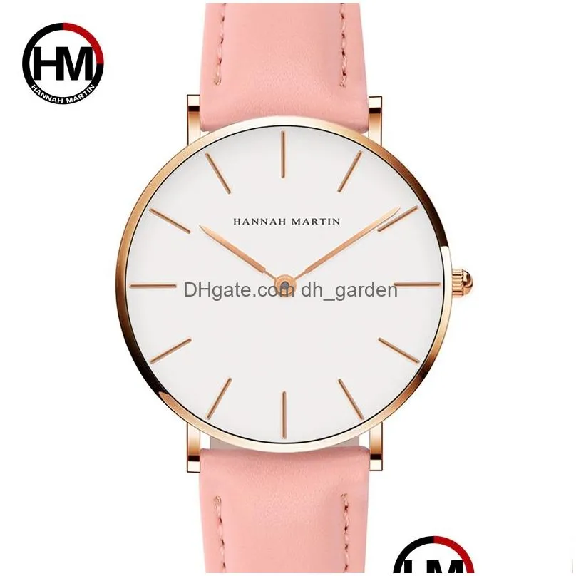 Wristwatches Drop Japan Quartz Simple Women Fashion Watch White Leather Strap Ladies Wrist Watches Brand Waterproof Wristwat Dhgarden Otczq