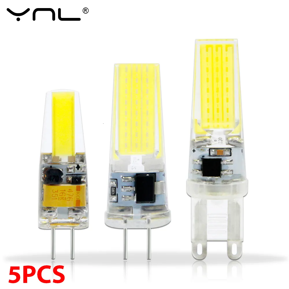 Other Home Garden 5Pcs G4 LED COB Lamp Dimmable 6W 9W Bulb AC DC 12V 220V Lampada G9 Spotlight Chandelier Lighting Replace Halogen 230419