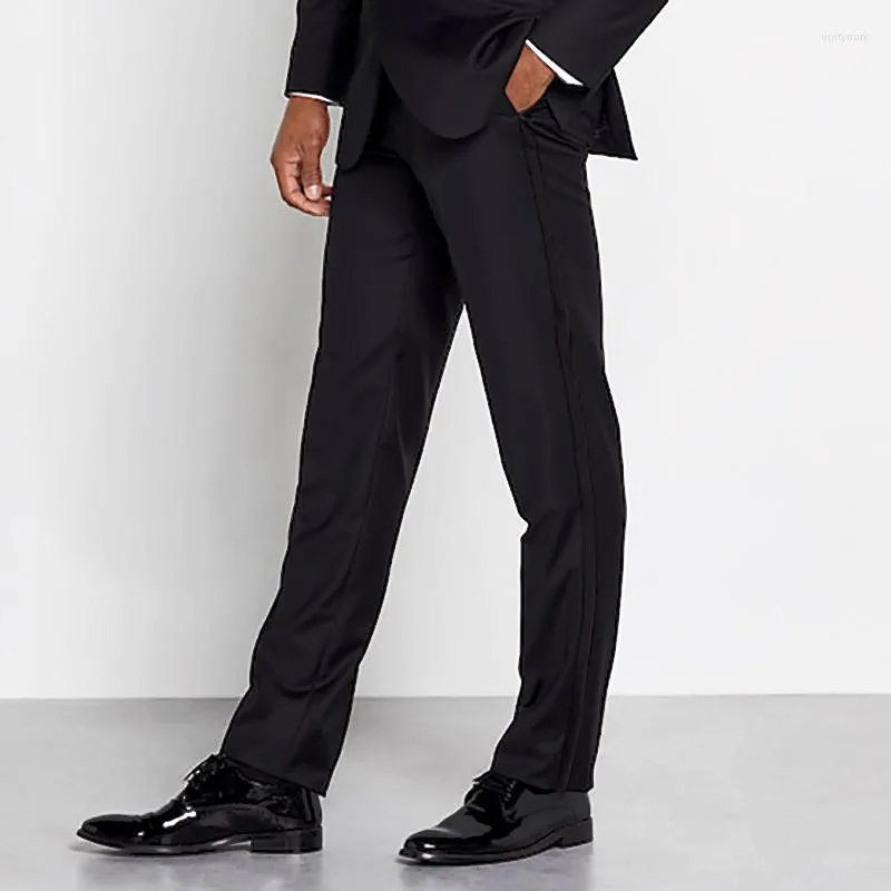 Costumes pour hommes Mode Élégant Gris Foncé Hommes Costume Pantalon Slim Fit Pantalon Décontracté Sur Mesure Formelle Garçons D'honneur Groom Prom Party De Mariage