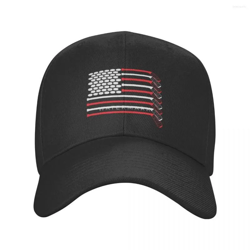 Bérets Drapeau Américain Bâtons De Hockey Joueur Sports Casquette Casquette En Polyester Personnalisé Unisexe Beau Cadeau