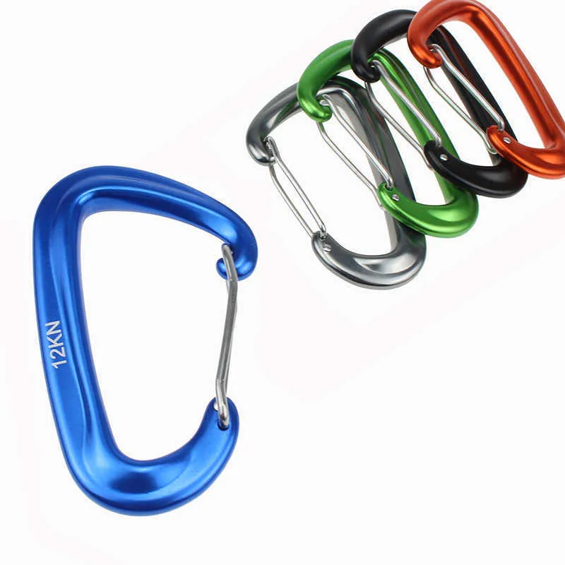 5 PCSCARABINERS Professionell klättring CARABINER 1st D Shape Mountaineering Buckle Hook 12KN Safety Lock Outdoor Climbing Equipment Accessory P230420