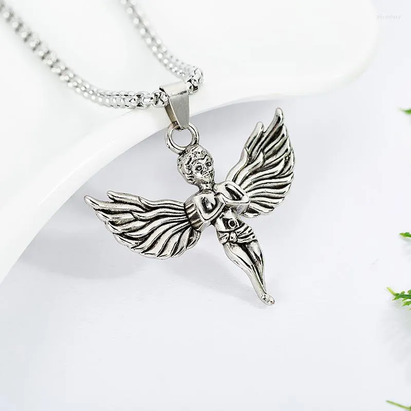 Chains European And American Personality Hip-hop Prayer Little Angel Necklace Men's Pendant Street Hipsters Female Wholesale