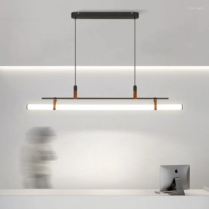 Pendelleuchten, minimalistische Esszimmerlampe, nordischer Tisch, modernes Design, Röhrenlicht