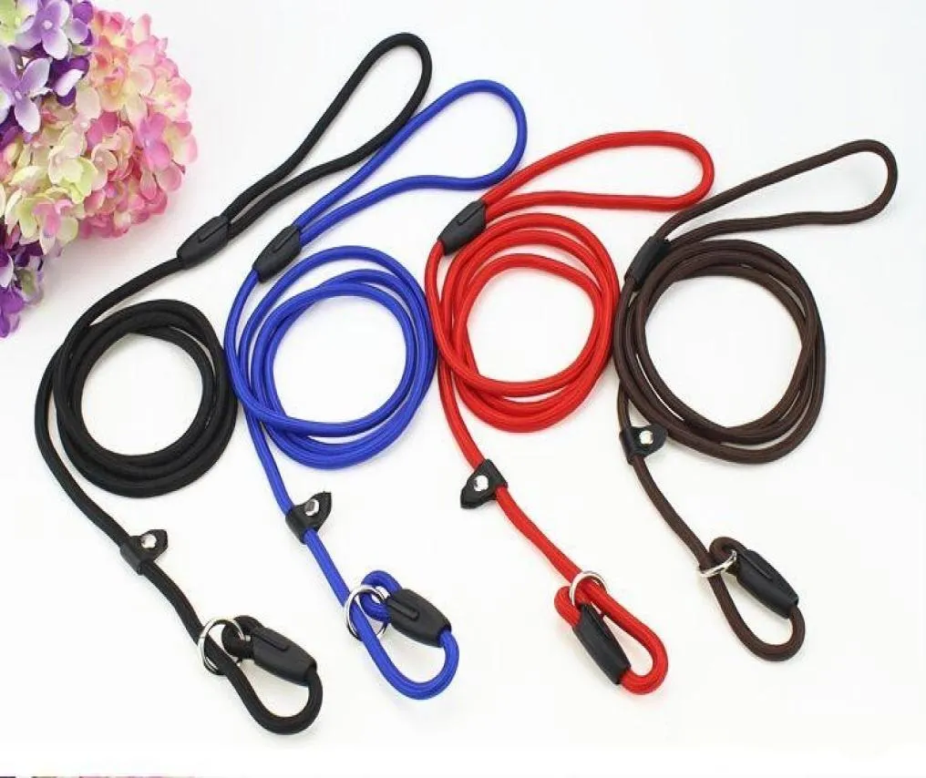 Corda de nylon para cães, encantador, estilo cesar millan, trela de treinamento deslizante, chumbo e coleira, vermelho, azul, preto, cores 3398861