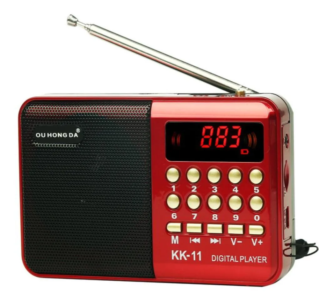 LED -skärm Portable Digital FM Radio USB TF Card Mp3 Player Elder Speakers6355591