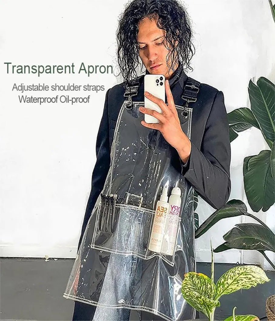 Aprons Transparent Hairdresser with Pocket Trendy Barber Hair Stylist Gift Ideas Accessories Nail Tech 2209199854726