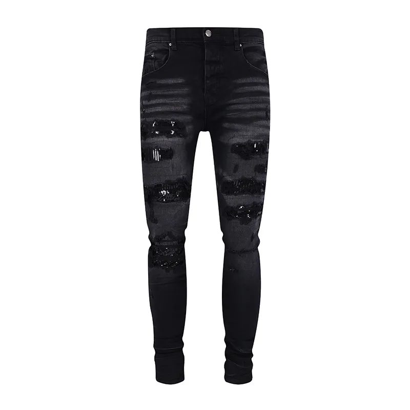 Jeans AMIRS violet Denim pantalon hommes violet concepteur Jean hommes pantalons haut de gamme qualité conception droite rétro Streetwear pantalon de survêtement décontracté Joggers 595