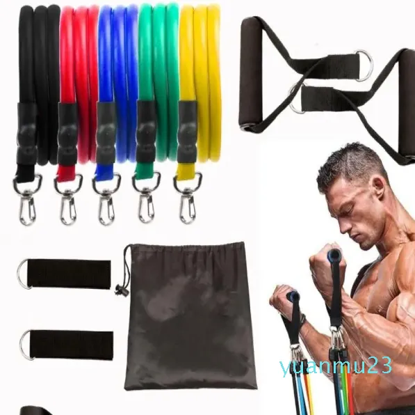 Test Pull Rope PCS Set fitnessövningar Motstånd Band Latex Tubes Pedal Excerciser Body Training Workout Elastic Yoga