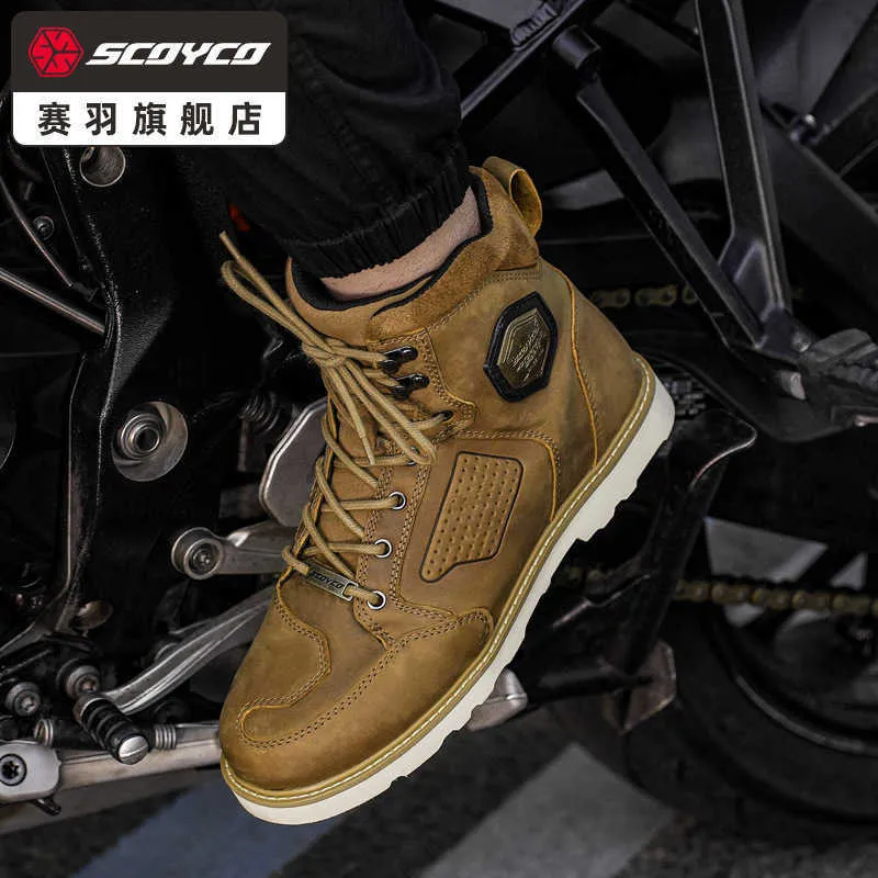 Scoyco Motorcycle Boots Botas Moto Microfiber Leather Motocross Off-Road  Racing Boots Motorbike Riding Shoes Men Moto Boots