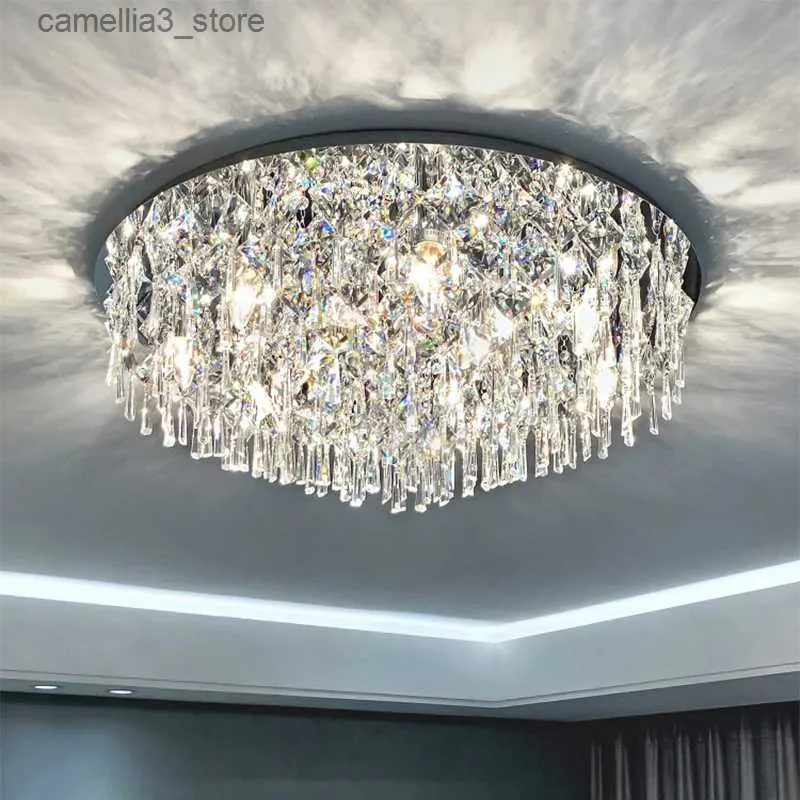 Ceiling Lights 2023 New Post-Modern Light Luxury Crystal Living Room Light Bedroom Dining Room Study Modern Atmosphere Household Ceiling Light Q231120