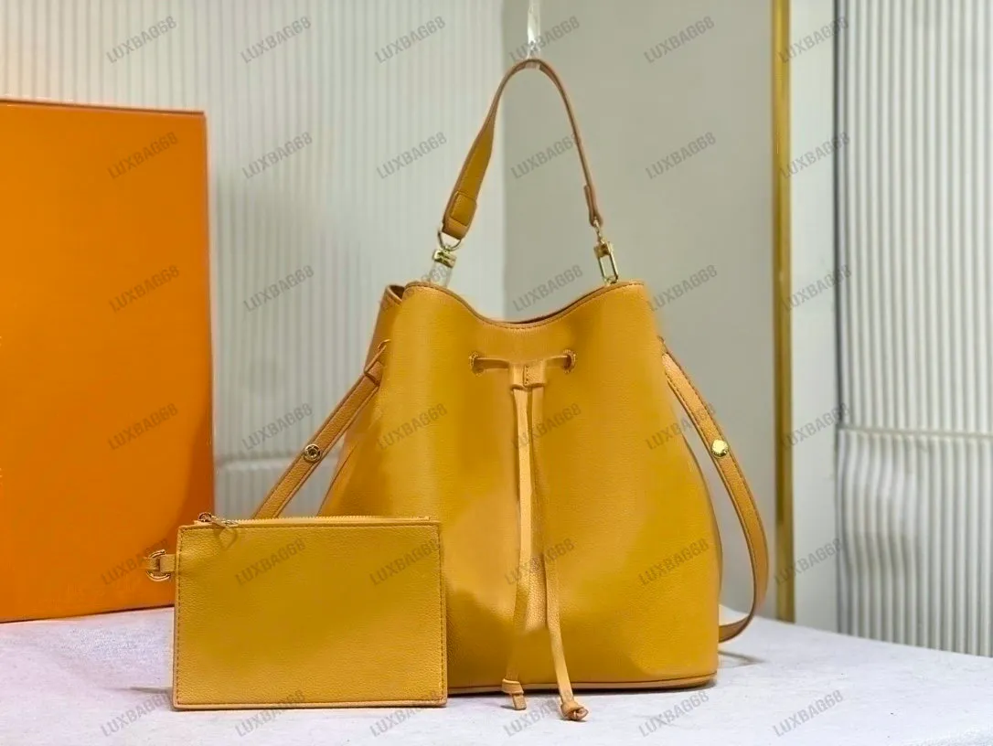 Torba designerska nowa żółta NEONOE MM torba ze sznurkiem luksusy NEO NOE torby wiadro tłoczone monogramy wzór torba na ramię dla kobiet Crossbody